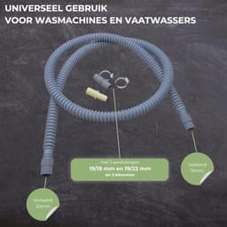 Afvoerslang en Verlengset 60-200 cm - Uittrekbare Waterafvoerslang voor Vaatwasser en Wasmachine met Connectoren — thumbnail 2