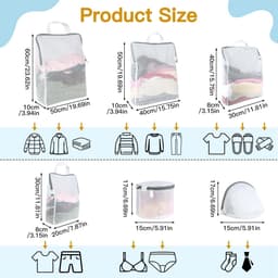 Unyqoos® Set van 6 veelzijdige wasnetten in diverse maten voor optimale kledingbescherming — thumbnail 5