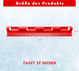 Vierdelig droogrek voor sokken en kleding, winddicht droogrek, kledinghanger, voor het drogen van sokken, ondergoed en kleine kledingstukken - rood. — thumbnail 4