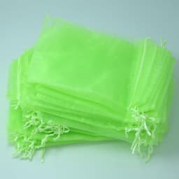 Beschermzakken voor Fruit 15x20 cm - Pack van 100 - Organza - Doorzichtig - Trekkoord - Herbruikbaar - Voor Appels, Peren, Perziken, Tomaat — thumbnail 2