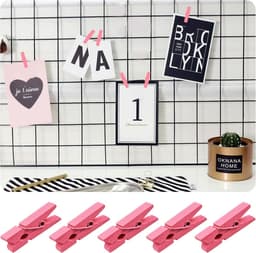 100x Mini Houten Knijpers Roze voor Foto's, Knutselen en Decoratie - 3,5 cm — thumbnail 5