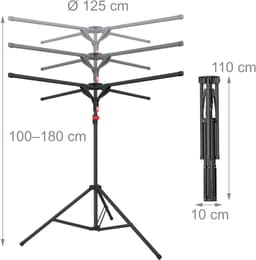 droogrek - verstelbaar - 100-180x125 cm - zwart — thumbnail 4