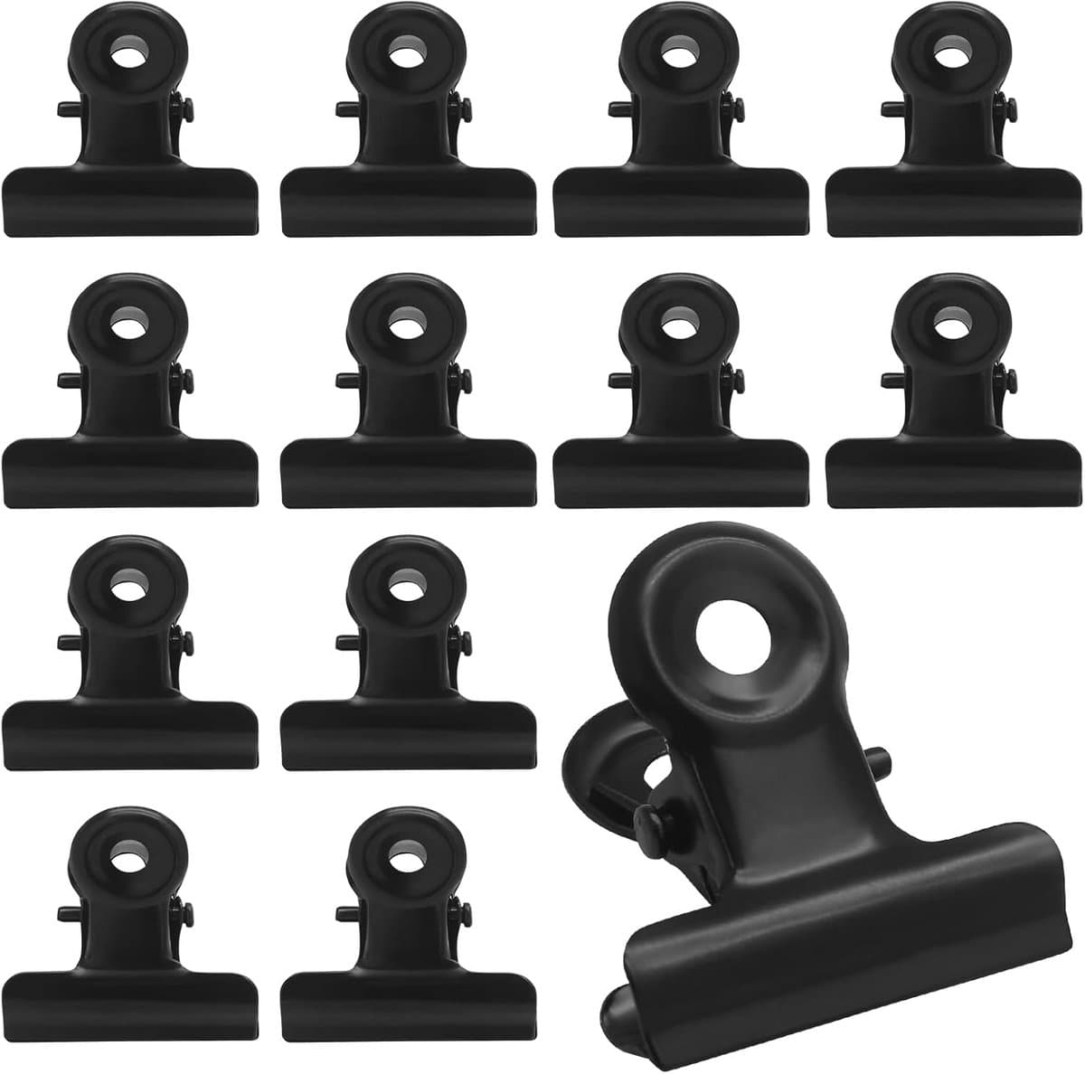 40 stuks kleine zwarte metalen bulldog clips 1,78 cm voor kantoor en knutselen — afbeelding 1