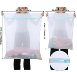 Waszak - 2 Stuks - Waszakken - Waszak groot - Polyester - Waszakken voor wasgoed - Opbergtas - Waszakjes met Rits - Bescherm je Wasgoed en Wasmachine - 60x90cm/110x90cm — thumbnail 5
