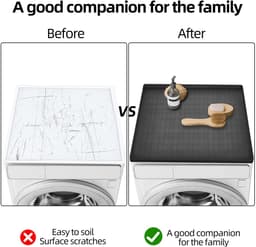 Unyqoos® Zwarte siliconen mat voor vloerbescherming onder koelkast en wasmachine — thumbnail 2