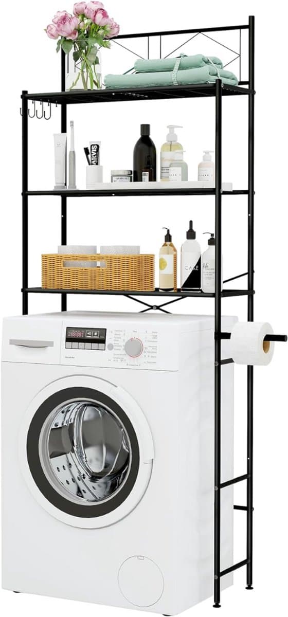 DailySupplies® Wasmachine Ombouw - Opbouwmeubel - Kast Wasdroger - Meubel - Zwart — afbeelding 1