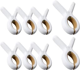 Allecto plus - Set van 8 strandhanddoekclips voor ligstoel en dekstoel - Antislip wasclips voor strand en zwembad - Gele zonnebankharingen — thumbnail 1