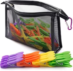 Ibenzoa® Set van 48 kleurrijke wasknijpers met draagbare opbergtas en karabijnhaak — thumbnail 1
