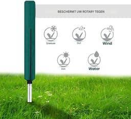 Elkuaie Waslijnhoes - Roterende Wasdrogerhoes - Waterdicht Beschermend Doek voor Tuin Droogrek - 1 Stuk - Groen — thumbnail 3