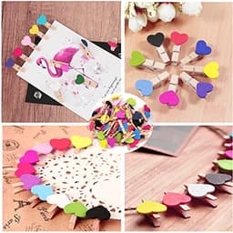 50 stuks roze mini houten hart wasknijpers voor fotoweergave en knutselen — thumbnail 5