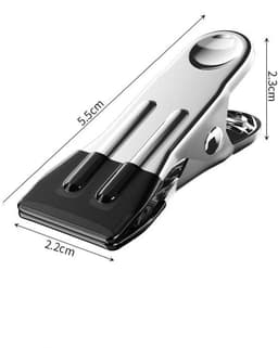 32-stuks Wasknijpers van roestvrij staal - Metalen afvalklemmen - Clips voor voedselzakken - Antiroestrubber - Geschikt voor winddichte zwembadafdekkingen, thuis drogen en het afsluiten van voedselzakken in de keuken - Zwart — thumbnail 2