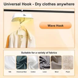 Uten Draagbare Elektrische Droger GR889-3 - Ophangbaar Design - Warmtepompdroger - 600 W - Timer 2.5H/3H/5H - Mini Wasdroger - Tot 3kg Wasgoed - Hoogte 100 cm - Beige — thumbnail 4