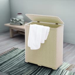 Ibenzoa® Stijlvolle beige wasmand van kunststof voor efficiënte wasorganisatie — thumbnail 2