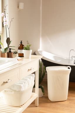 Curver Knit Wasmand met deksel 57L + Wasmand 40L - Gebroken wit — thumbnail 4