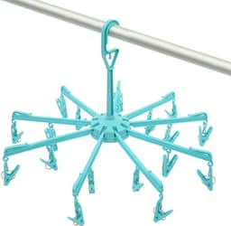 Droogcarrousel - blauw - droogmolen - 18 knijpers - 48 cm - Droogrek/Droogmolen/Wasrekje — thumbnail 1