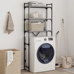 Wasmachine rek - Opbergrek - Wasmachine meubel - Opbouwmeubel - Toilet Rek - 67x25x163 cm - Hout- Grijs Sonoma — thumbnail 4