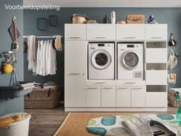 Interiax WASHWALL 'Mary' Wasmachine Opbergkast Wit - Met 3 Legplanken - 162x50x67.5 cm — thumbnail 4