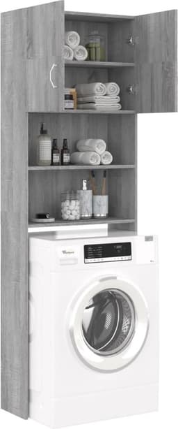 Wasmachine ombouw - Kast - Opbouwmeubel - Verhoger - Wasmachine meubel - Opbergkast - Hout - Grijs Sonoma — thumbnail 1