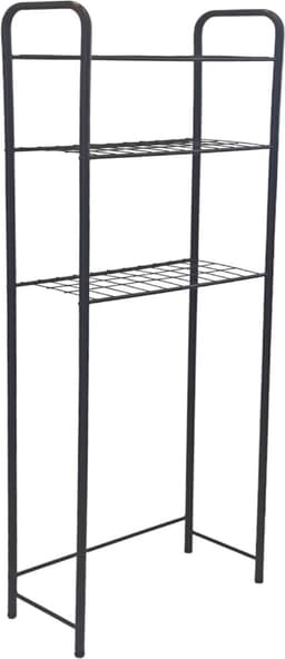Vrijstaande Ombouwkast voor Badkamer met 3 Planken - Ideaal voor Wasmachine en Toilet - Zwart Metaal 161x53x25 cm — thumbnail 3