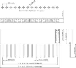 Stapelbare 2,54mm Vrouwelijke Header Set geschikt voor Arduino Shields Pololu-1035 — thumbnail 2
