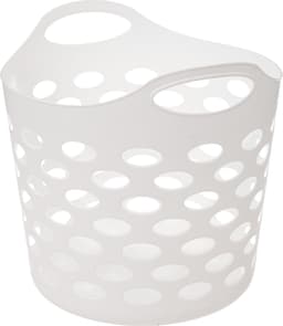 5Five Flexibele wasmand/opbergmand - rond - wit - 28 liter - D40.5 x H38 cm — thumbnail 1