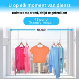 ApexArte® Waslijn Uittrekbaar - Wanddroogrek - Wasdraad - Zilver — thumbnail 5