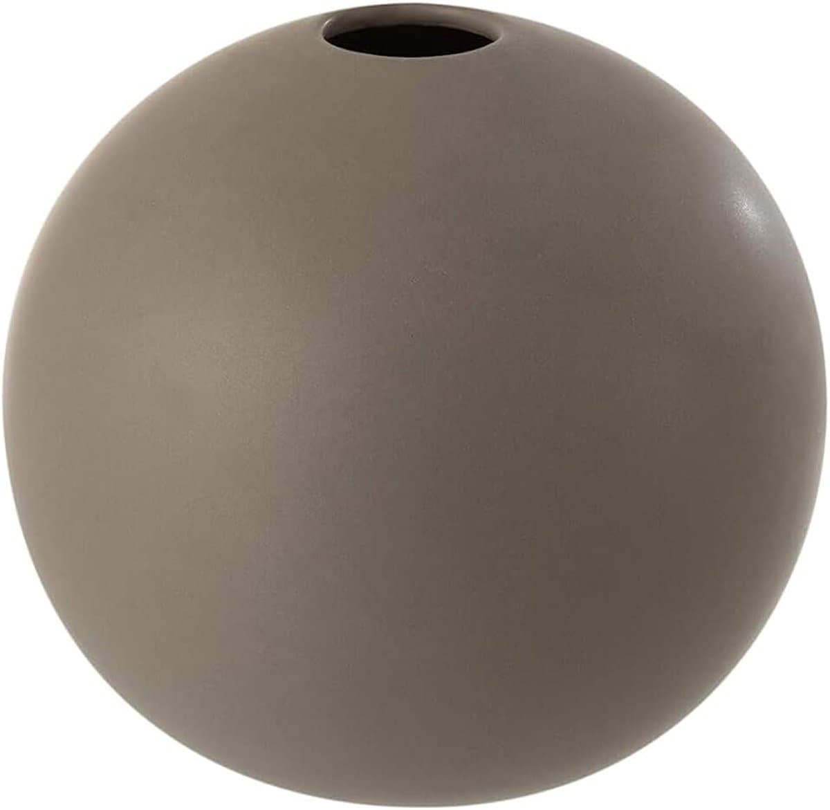 Vaas Bol Keramiek Donker Grijs Medium - Bloemenvaas 17 cm hoog — afbeelding 1