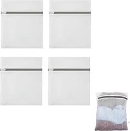 Set van 4 wasnetten voor delicate was - ademend fijn gaas - beschermt lingerie, sokken en babykleding - met rits - geschikt voor wasmachine en droger — thumbnail 1