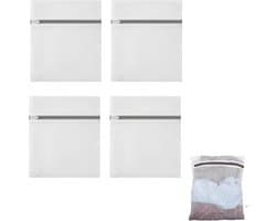 Set van 4 wasnetten voor delicate was - ademend fijn gaas - beschermt lingerie, sokken en babykleding - met rits - geschikt voor wasmachine en droger