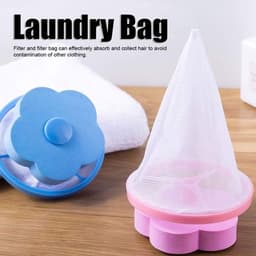 Store_9 - Drijvende waslint - Herbruikbare pluizenvanger voor de wasmachine - Blauw en roze - Haarverwijderaar - Filterzak - Geschikt voor de wasserij - 4 stuks — thumbnail 2