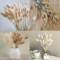 Gedroogde bloemen, natuurlijke en witte kleur, droogbloemenboeket, gedroogde bloemen, perfect voor bruiloften, huisdecoratie, thuis, feest, bruiloft, vaas — thumbnail 4