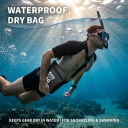 Schoudertas met luchtdichte ritssluiting, lichte Dry Bag met verstelbare schouderriem voor strand, zwemmen, reizen en dagelijks gebruik, Zwart, Waterdichte tas — thumbnail 4