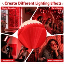 8 Stuks Hittebestendige Folie, Gel Lichtfilter Rood, Transparante Kleurfolie voor Kleurcorrectie, Fotostudio, Fotolamp, LED-Lamp, Projector, Studioflitser en Koplamp — thumbnail 5