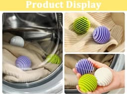 12 stuks wasballen voor wasmachine, rubberen ballen, wasballen, drogerballen voor kleding, voor het reinigen van kleding in het huishouden (4 kleuren) — thumbnail 3