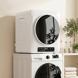 REDOM - Mini luchtafvoerdroger - 5 kg RVS trommel - Vochtigheidssensor met automatische stop - ECO en extra droog - Wit - 49 x 43 x 61 cm — thumbnail 2