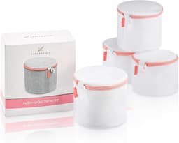 Set van 4 Wasnetten voor Beha's - Roze - 17 cm x 15 cm - Zacht Gevoerd met Ritssluiting - Voor Ondergoed en Lingerie — thumbnail 1