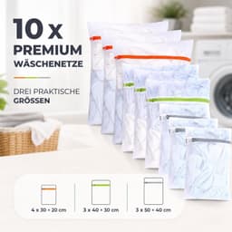 Wasnetset - 10x - 10 x 10 x 10 cm - Met Ritssluiting - Voor Delicate Kleding — thumbnail 4