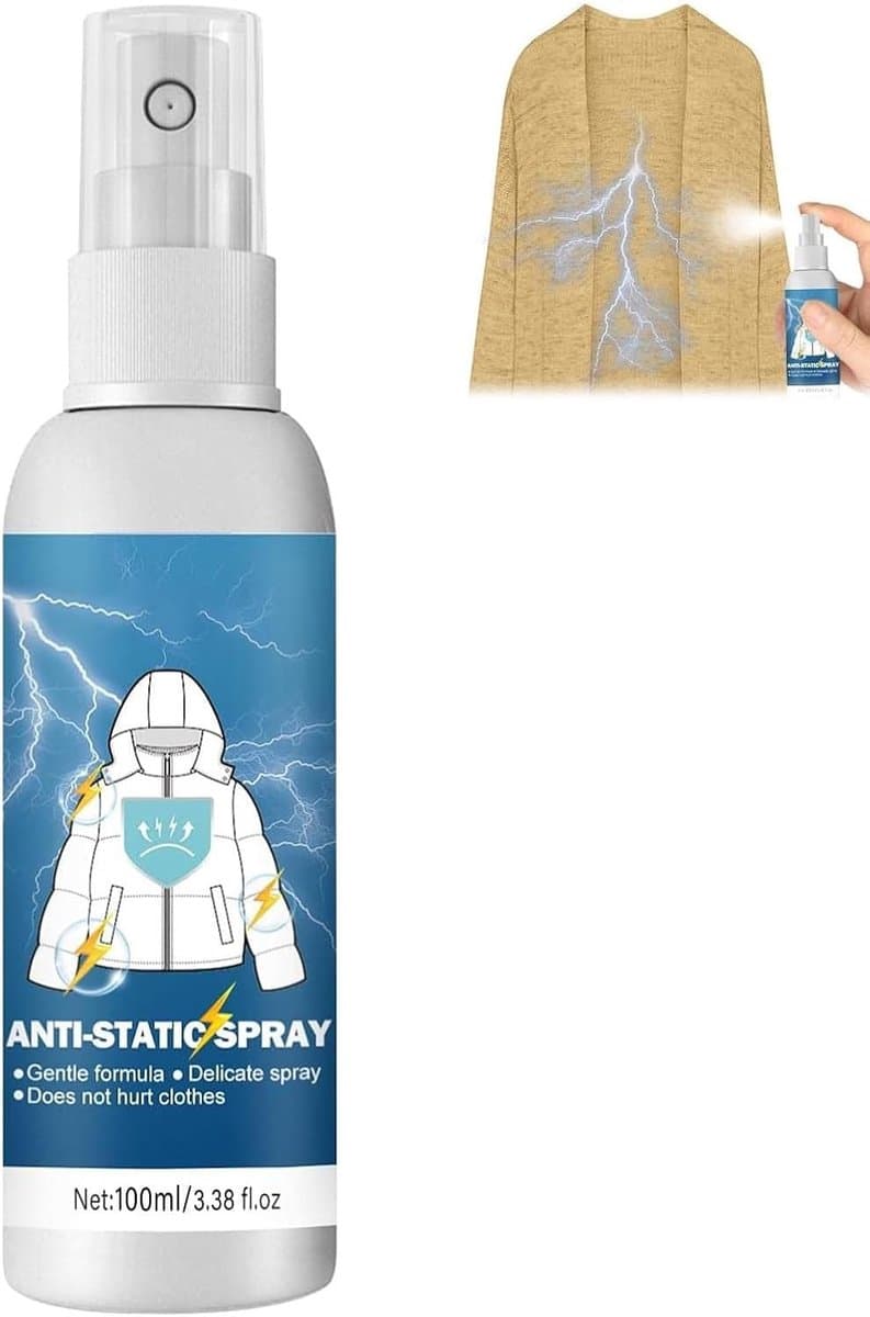 Antistatische Spray 100ml voor Kleding, Textiel en Meubels - Vermindert Statische Lading en Beschermt Tegen Statische Elektriciteit — afbeelding 1