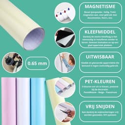Magnetische Whiteboard Folie – Zelfklevende Whiteboard Sticker voor Muur, Herbruikbare Planner voor Thuis, Kantoor & School (120 x 60 Beige) — thumbnail 2