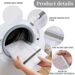 Dailygoods - set van 4 waszakken voor delicate was 30x40 cm en 40x50 cm – herbruikbare wasnetten met ritssluiting – voor lingerie, ondergoed, sokken en fijne kleding — thumbnail 5