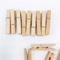 Houten knijpers - Decoratieve klemmen - Foto's ophangen - Natuurlijk berkenhout - 100 stuks - Houtkleur — thumbnail 3