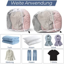 Dailygoods - Waszakken voor wasgoed, 3 stuks, waszak van netstof met trekkoord voor sokken, beha's, kleding, jassen (30 x 40 cm, 50 x 60 cm) — thumbnail 3