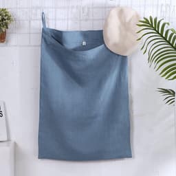SnelShoppen - Hanging Laundry Bag 100% Linen, Ruimtebesparende Waszak 70x50 cm in Blauw voor Badkamer, Slaapkamer, Kinderkamer - Ideaal voor Thuis en — thumbnail 3