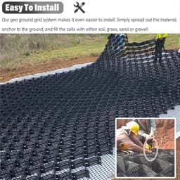 Grond Stabilisator Rooster - Bodem Grid - Oprit Versterken - Zware Belasting - 4 x 5 Meter - Zwart — thumbnail 4