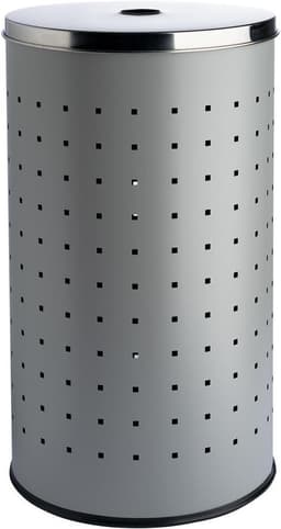 Wasmand met deksel en luchtgaten - RVS - Grijs - 37 L - Ø 29 cm - 54 cm hoog - Wasbox Waskist — thumbnail 1