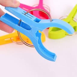 Strandhanddoekclips, 4 Stuks Grote Wasknijper Handdoekknijpers, Felgekleurde Plastic Quiltclips voor Ligbedden, Ligstoelen, Zwembadstoelen, Wasgoed — thumbnail 2