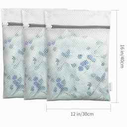 3 Premium Honingraat Delicates Waszakken met Rits Reisopslag Organisatietassen Kledingwaszakken voor ondergoed Lingerie Klein 30x40cm (3S, Wit) — thumbnail 3