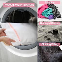 Set van 3 Wasnetten, Waszakken voor de Wasmachine, Ideaal voor Kleding, Truien, Hemden en Sokken (50 x 60 cm) — thumbnail 3