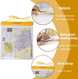 Duidelijke waterdichte tassen groot formaat 3 Pack Set, Waterdichte Pouch Houder voor Document Map Camera Mobiele Telefoon Tablet, past Kajakken Varen Wandelen Strand Watersport — thumbnail 5