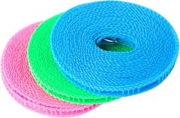 3 rollen 5m winddicht en antislip kleding drogen touw, draagbare kledinglijn, binnen en buiten waslijn touw — thumbnail 1